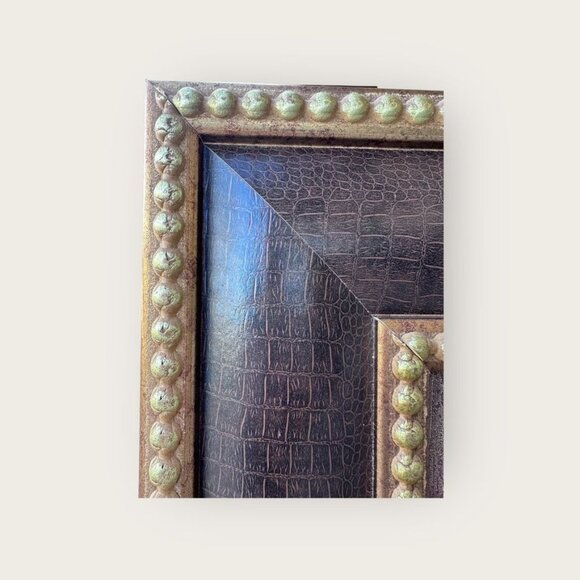 Framed Oil Palm Tree Painting Signed By Albena - Textured Art With Ornate Brown - Picture 2 of 14